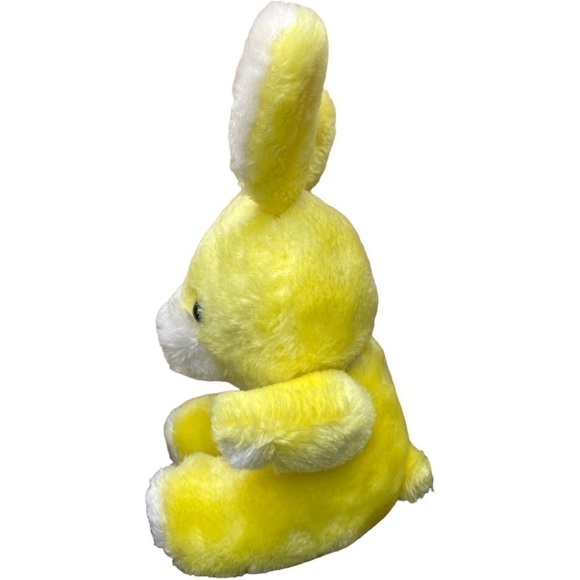 Vintage Nanco Yellow Bunny Rabbit Plush Easter 8” Stuffed Animal Glass Eyes - Picture 3 of 8